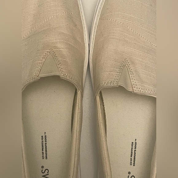 TOM‘S PARKER SLIP ON WOMEN’S BEIGE SNEAKERS CASUAL SHOES SIZE 7.5 - Picture 7 of 8